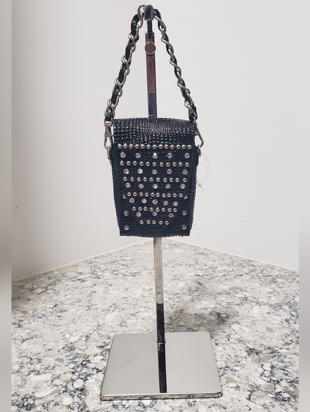 Rhinestone Stud Mini Handbag Purse